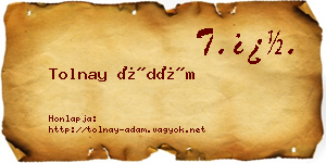 Tolnay Ádám névjegykártya